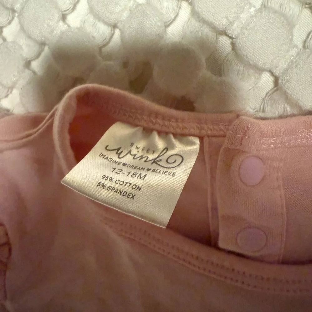 Sweet Wink Pink Candy cane‎ bodysuit with tulle skirt